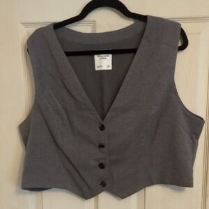 NWOT Abercrombie Fitch XL Preppy Grey Vest